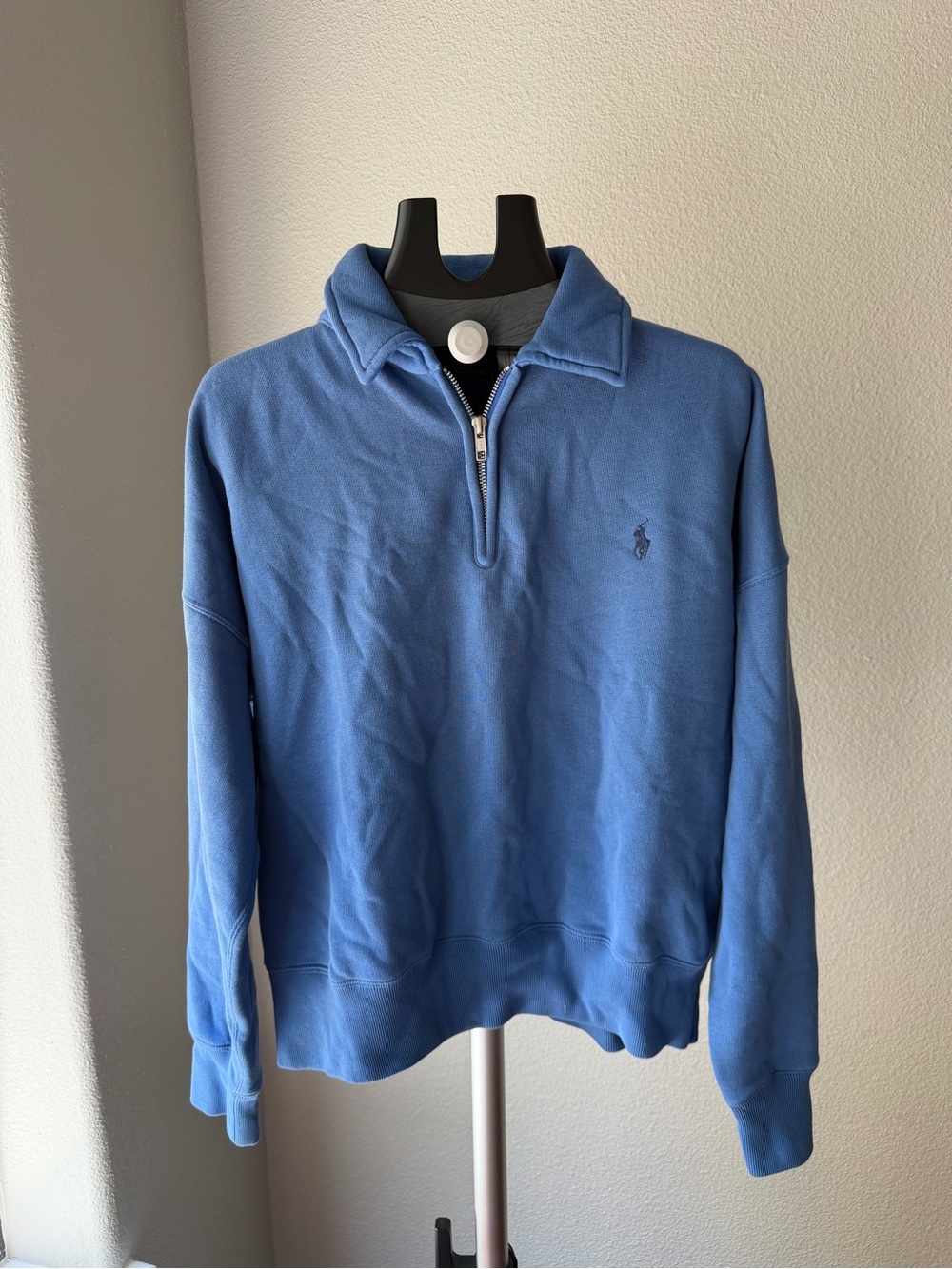 Polo Ralph Lauren Women's Spread Collar Long-Sleeve Quarter-Zip Sweatshirt Blue